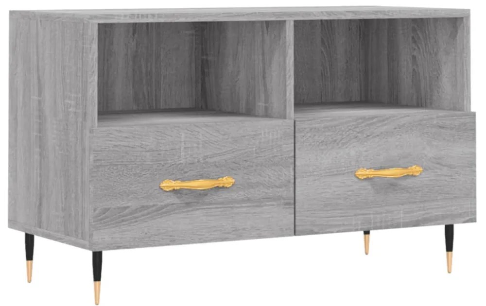 szürke sonoma színű szerelt fa TV-szekrény 80x36x50 cm
