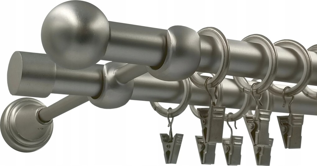 Dupla Függönykarnis Szatén 19+19mm Golyó 360cm