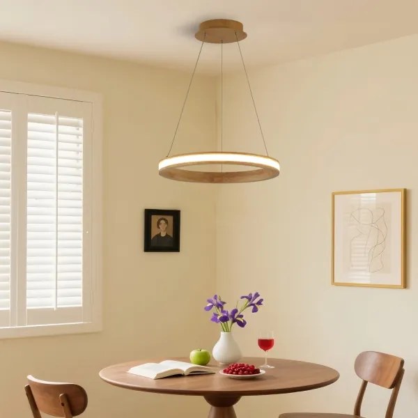 Brilagi - zsinóros LED függeszték UMEA WOOD LED/30W/230V átm. 40 cm fa