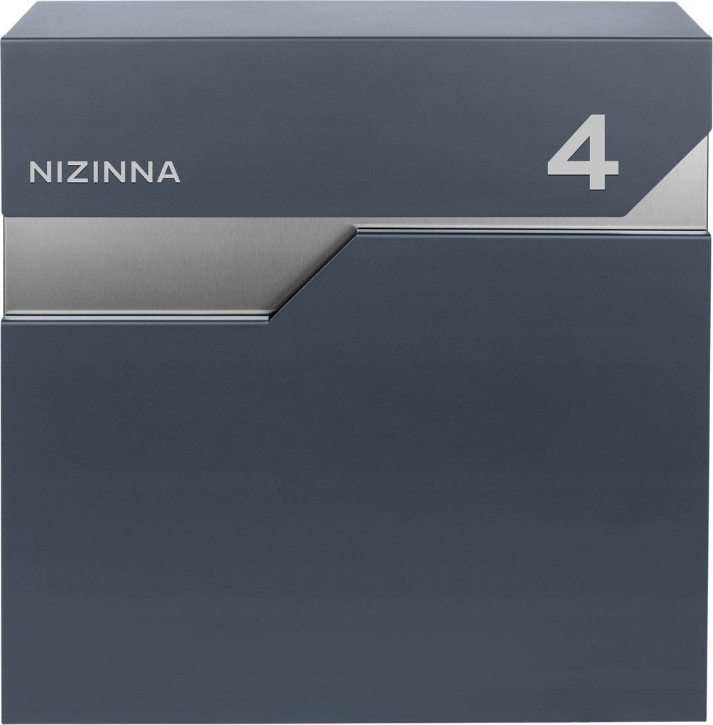 Postaláda Antracit Acél Utcaszámmal