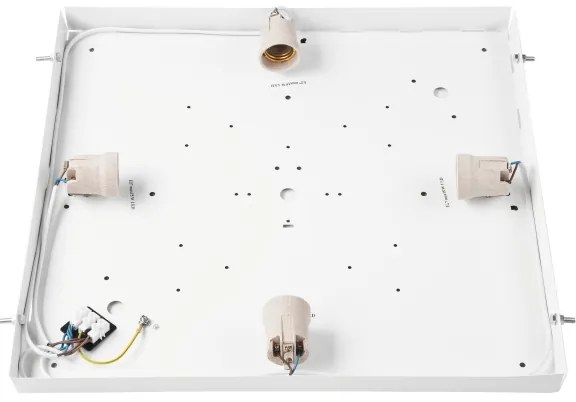 Mennyezeti lámpa NATURAL SQUARE 4xE27/15W/230V 48x48 cm fenyő/fehér