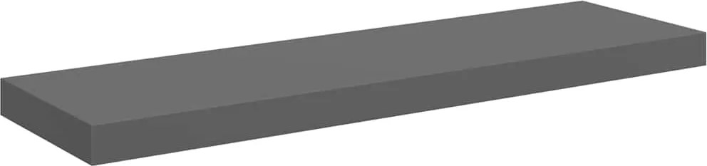 vidaXL magasfényű szürke MDF lebegő fali polc 80 x 23,5 x 3,8 cm