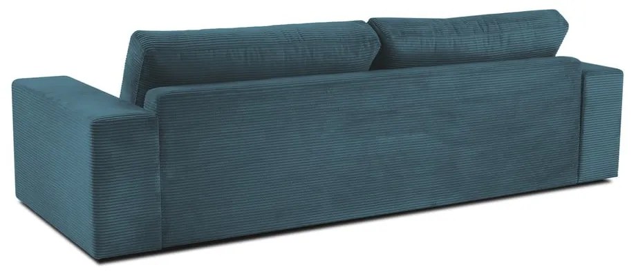 Türkiz kordbársony kinyitható kanapé 250 cm Donatella – Milo Casa