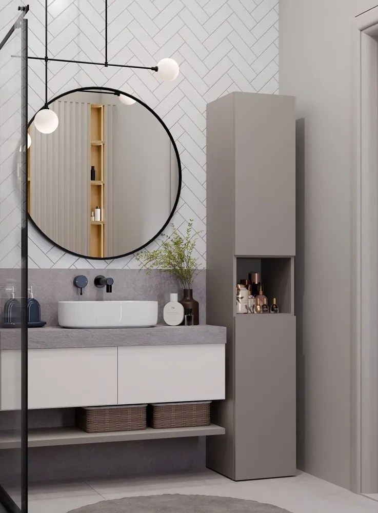 Faenza Nel I fürdőszoba szekrény, 30x31x174 cm, agyag színű