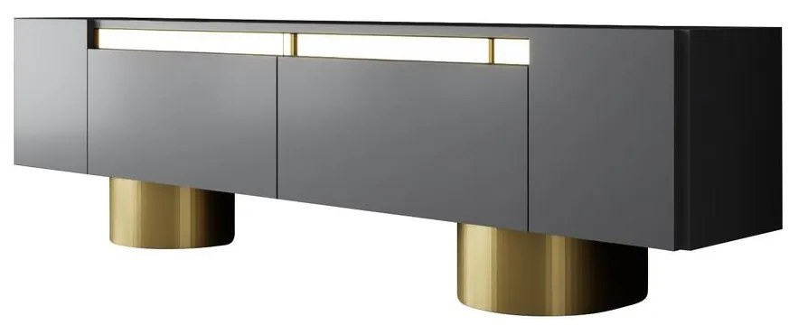 TV szekrény Bohem - Anthracite, Gold