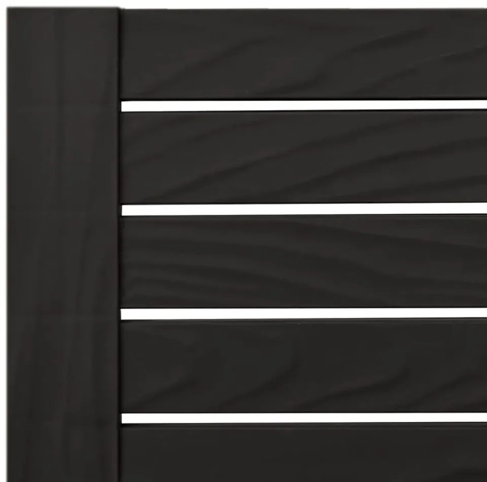 2 db fekete polipropilén napozóágy 155 x 58 x 83 cm