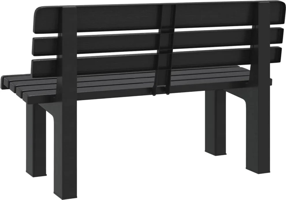Antracitszürke polipropilén kerti pad 110 x 52 x 71 cm
