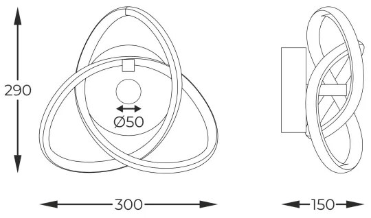 Zuma Line MB9717-1-3BGN - LED fali lámpa INDIGO LED/14W/230V fekete/arany