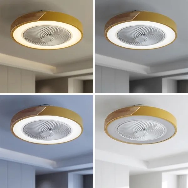 Brilagi - dimmelhető ventilátoros LED-lámpa LED/38W/230V 50 cm arany/tölgy + távvezérlő