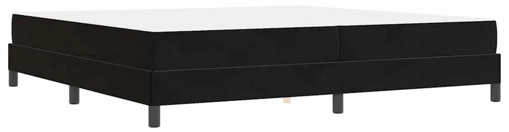 Boxspring ágy matraccal matracmal Fekete 200 x 200 cm Bársony