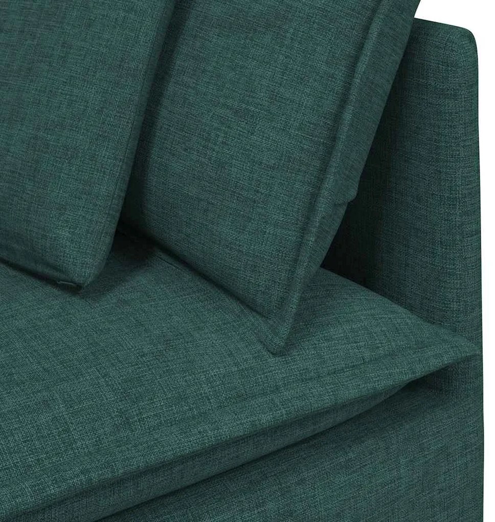 sötétzöld moduláris kanapé sarokmodul párnákkal 100 cm
