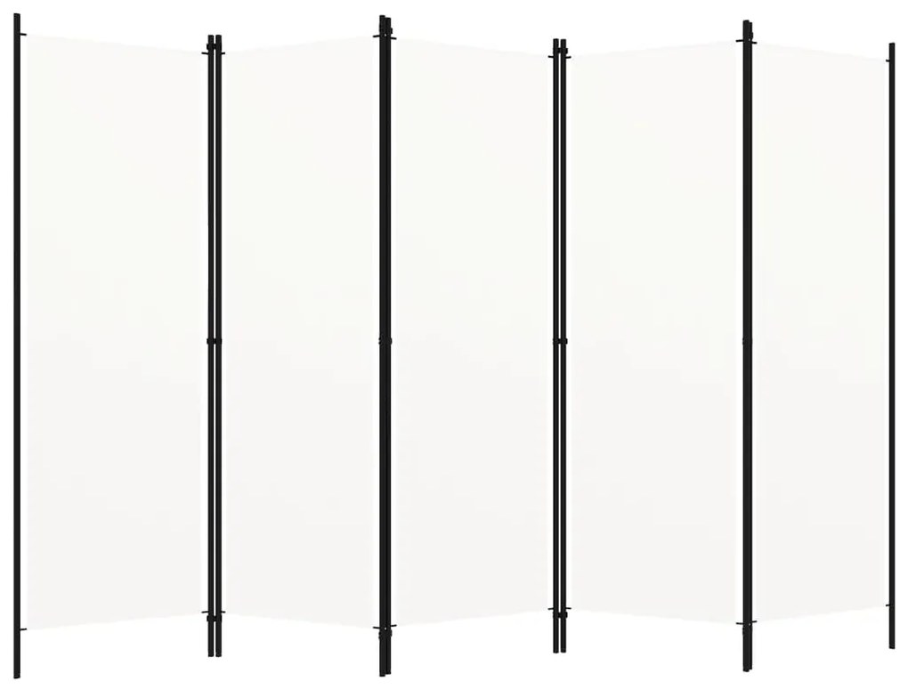 vidaXL fehér 5 paneles paraván 250 x 180 cm