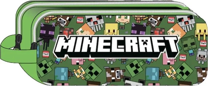 Minecraft Characters 2 rekeszes tolltartó 23 cm