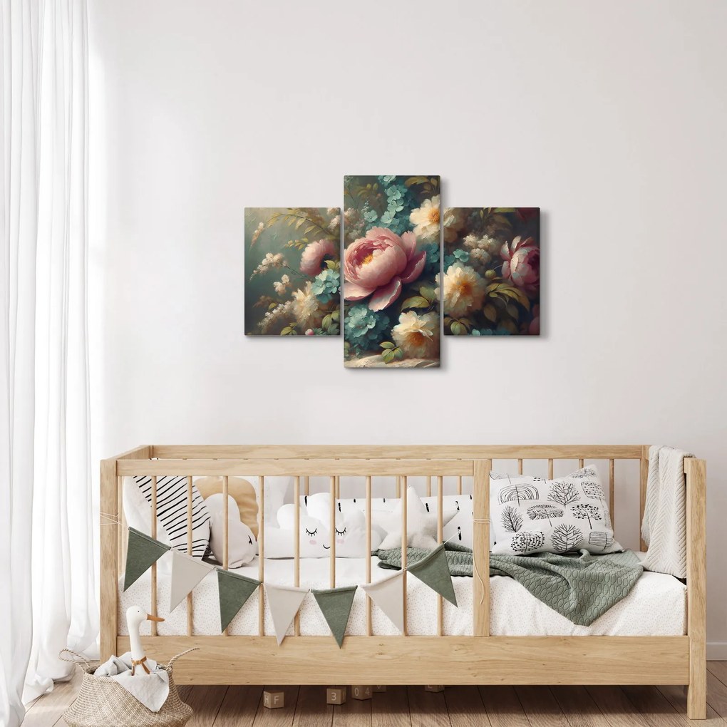 Kép - Természet csendélet virágokkal - festmény (90x60 cm)
