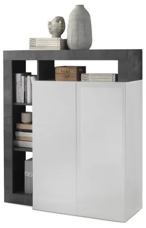 Komód LENOR fehér/antracit