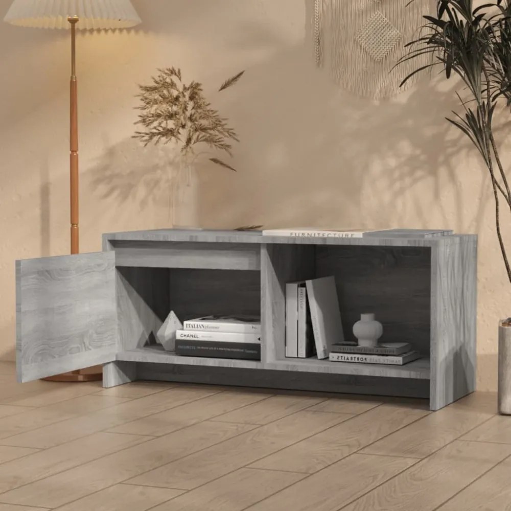 szürke sonoma színű szerelt fa TV-szekrény 90x35x40 cm