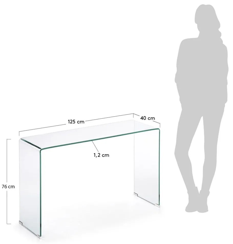 Üveg konzolasztal 40x125 cm Burano – Kave Home