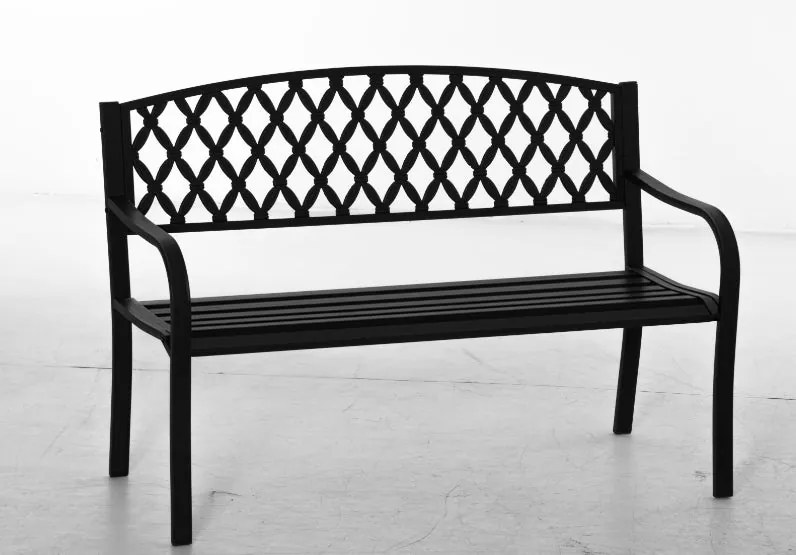 Outsunny 2-Személyes Kerti Pad Dekoratív Háttámlával és Karfákkal Teraszra Erkélyre Patióra Kültéri Használatra 240 kg Teherbírás Cast Iron és Acél 12