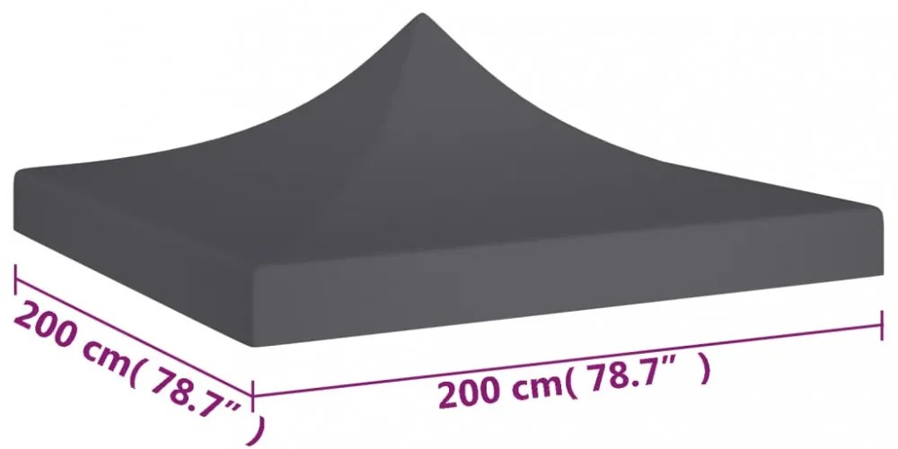 antracitszürke tető partisátorhoz 2 x 2 m 270 g/m²