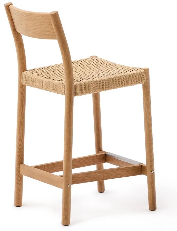 Natúr színű tölgyfa bárszék (ülésmagasság 65 cm) Yalia – Kave Home