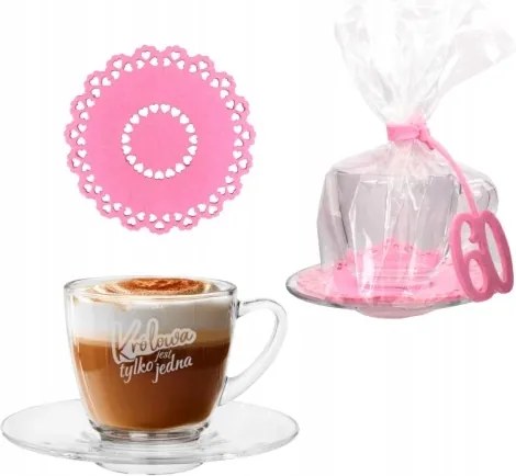 Csésze filc alátét szett 60 Születésnap A királynő csak egy van