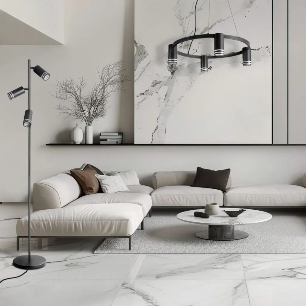 POLUX 327567 ROMA Modern Led Függesztett Lámpa Fekete GU10 IP20