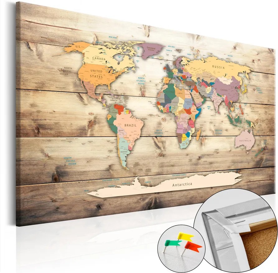 Kép parafán - The World at Your Fingertips [Cork Map]