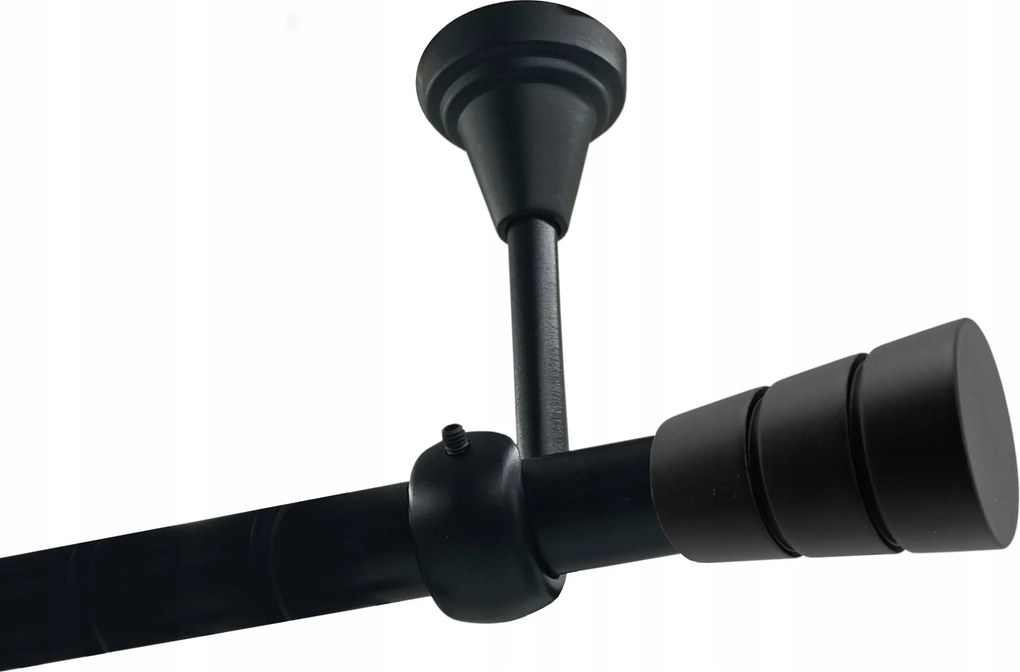 Függönykarnis szimpla Mennyezeti Fém 19mm Fekete 360cm Basic Henger Kerekek Nélkül