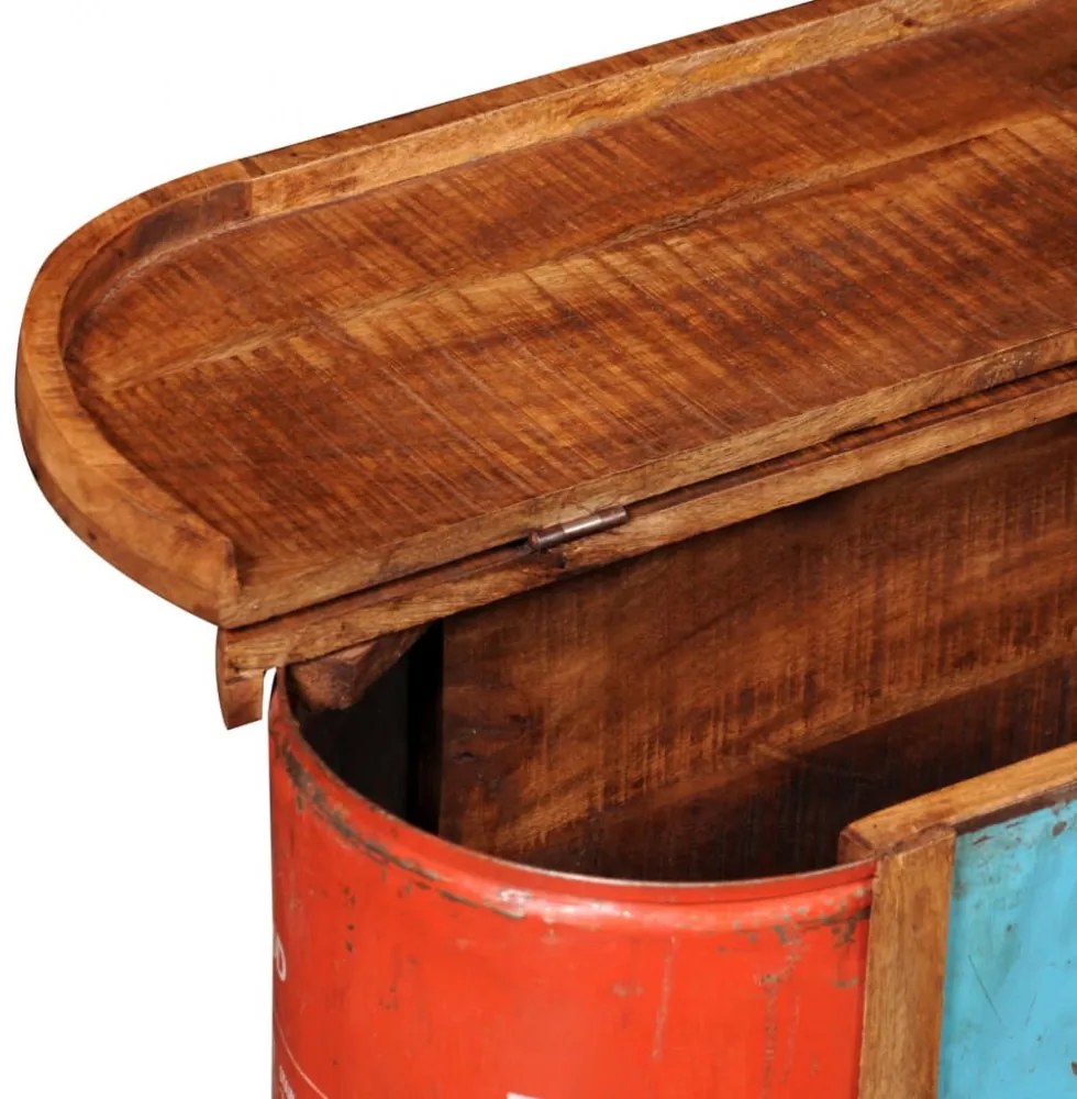 Antikolt hatású tömör fa tárolórekeszes pad