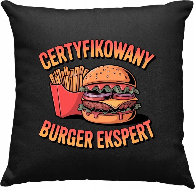 Burger párna szakértő usa mém vicc fekete