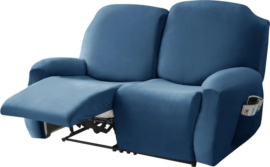 Relax Fotel Huzat (bársonyos, 2 üléses, kék)
