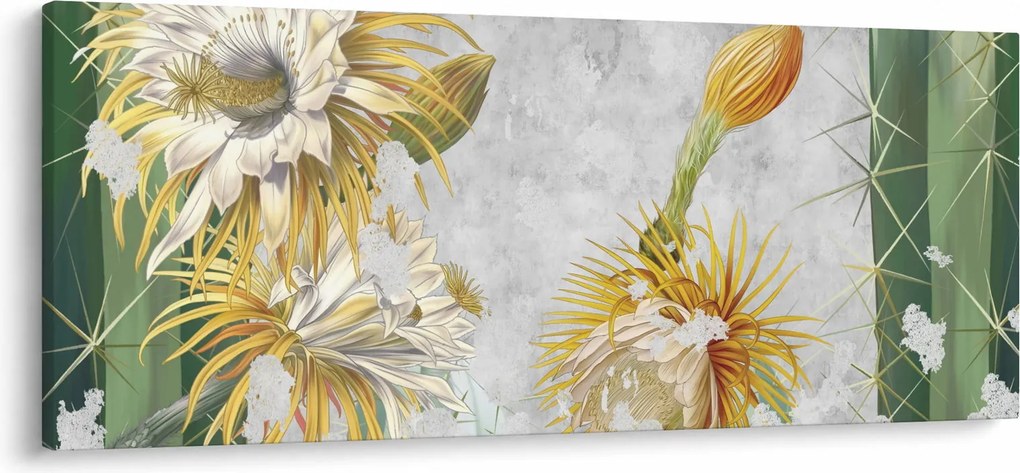 Kép - virágzó kaktuszok, vintage (120x50 cm)