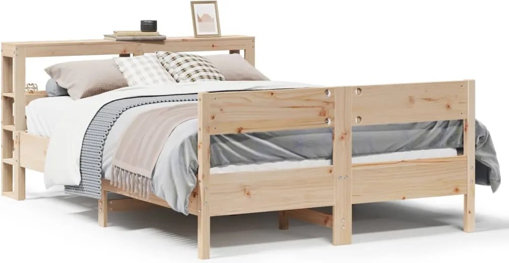 vidaXL tömör fenyőfa ágy matrac nélkül 120 x 190 cm