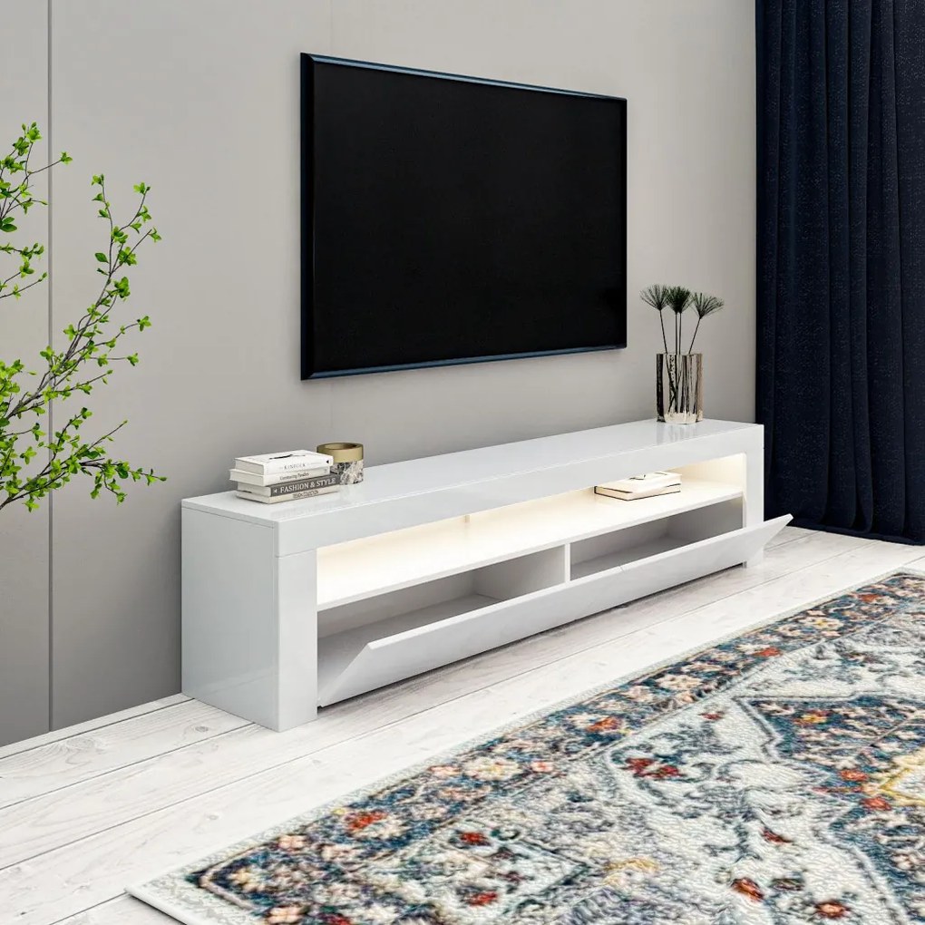 TV-állvány, fehér, 150 cm – TR382NRC1169
