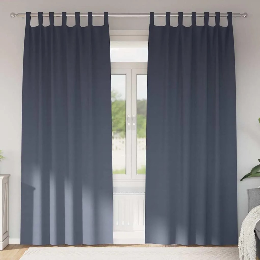 Függönyök függönyökkel 2 pcs Antracit 245x140cm Poliészter
