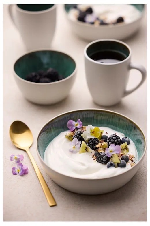 Fehér-zöld kőedény tálka 400 ml Gastro White/Green – Bitz