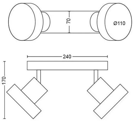 Philips 50602/31/P0 - LED Spotlámpa BUKKO 2xLED/4,5W/230V