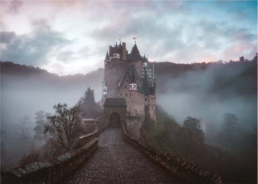 Kép - Eltz-kastély, Németország (üvegen) (70x50 cm)