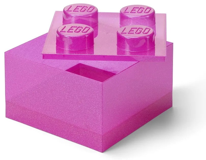 Rózsaszín műanyag gyerek tárolódoboz 25x25x18 cm – LEGO®