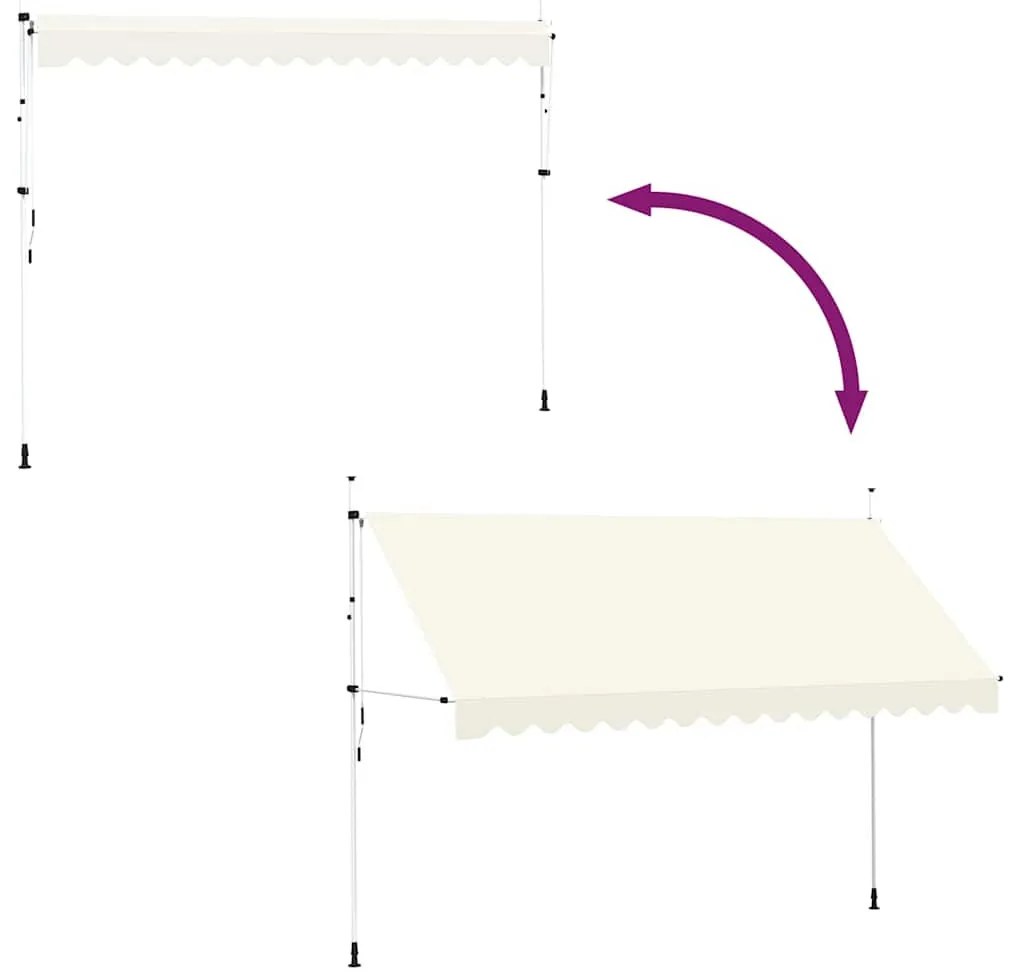 kézzel feltekerhető krémszínű napellenző 400 cm