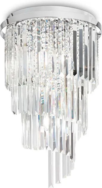 IDEAL LUX 168920 CARLTON PL8 CROMO Kristály Mennyezeti Lámpa E14 IP20