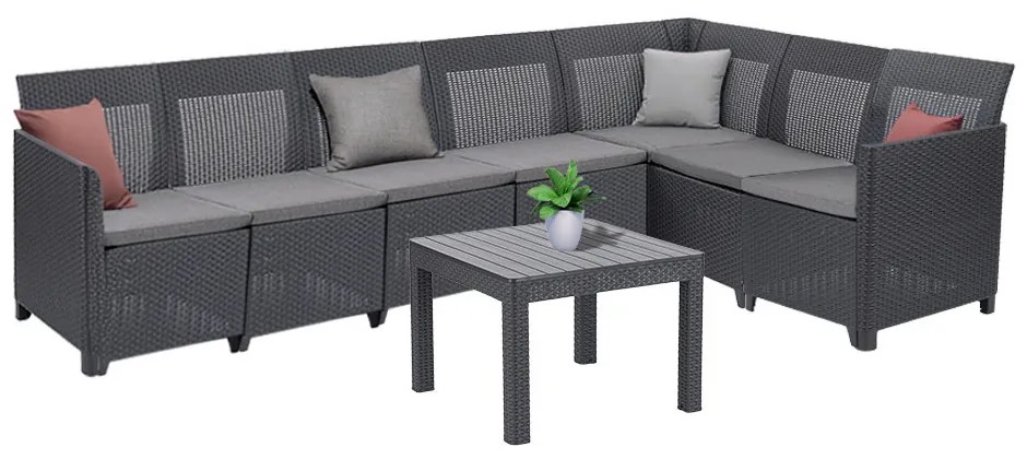 Claire XI 7 személyes sarokgarnitúra orlando asztallal