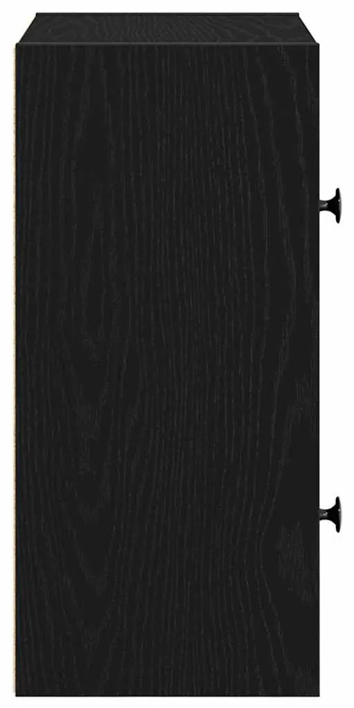 Könyvespolc fekete tölgy 40x24x52 cm gépesített fa