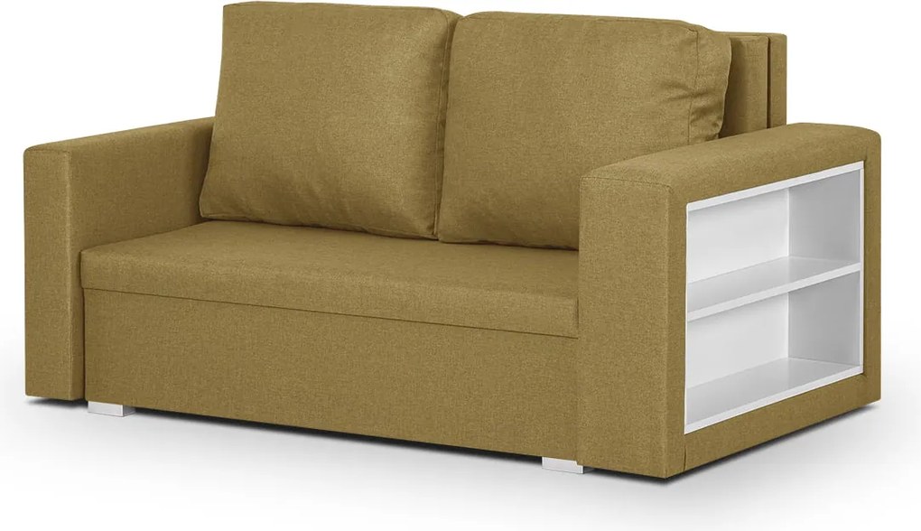 DOLAR1 Kétszemélyes kinyitható kanapé Mustár