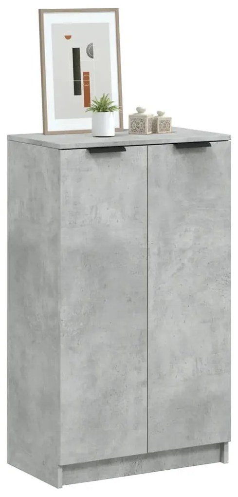 betonszürke szerelt fa cipősszekrény 59 x 35 x 100,5 cm