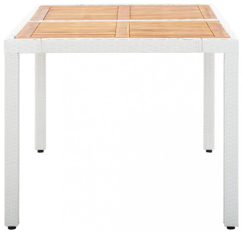 7 részes kültéri fehér polyrattan étkezőgarnitúra