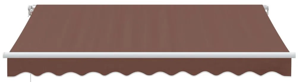 barna kézzel kihúzható LED-es napellenző 300 x 250 cm