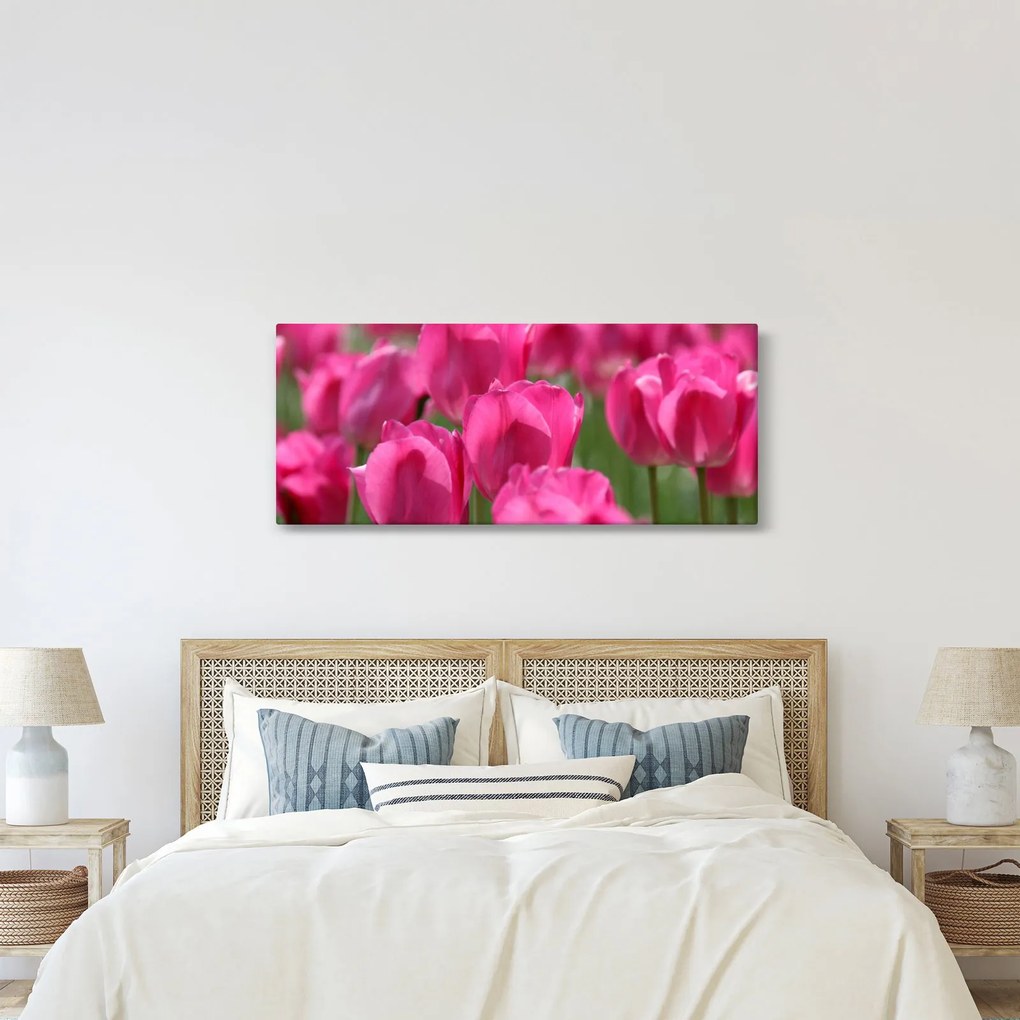 Kép - Rózsaszín tulipánok (120x50 cm)