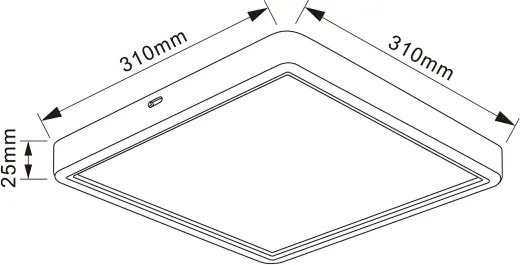 Brilagi - LED mennyezeti lámpatest ESTELA SQUARE LED/24W/230V 31x31 cm fekete