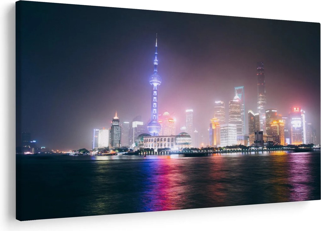 Éjszakai Shanghai képe (90x60 cm)